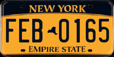 NY license plate FEB0165