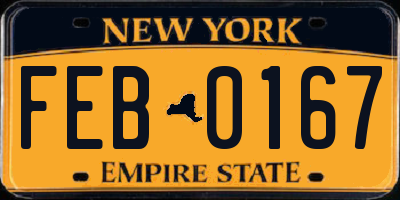 NY license plate FEB0167