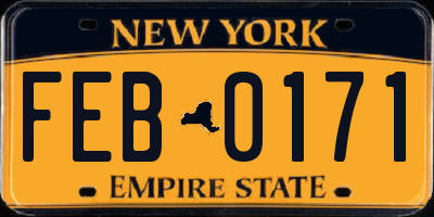 NY license plate FEB0171