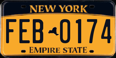 NY license plate FEB0174