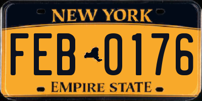 NY license plate FEB0176