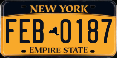 NY license plate FEB0187
