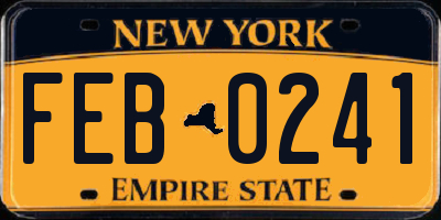 NY license plate FEB0241