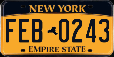 NY license plate FEB0243