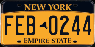 NY license plate FEB0244