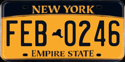 NY license plate FEB0246