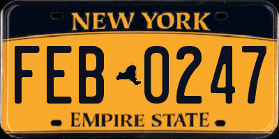 NY license plate FEB0247