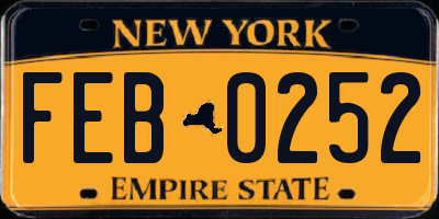 NY license plate FEB0252