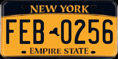 NY license plate FEB0256