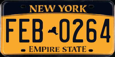 NY license plate FEB0264