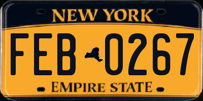 NY license plate FEB0267