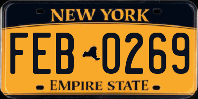 NY license plate FEB0269