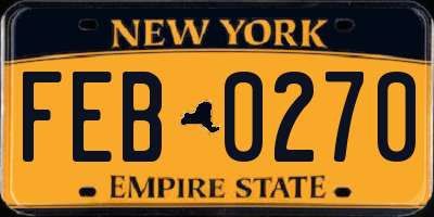 NY license plate FEB0270