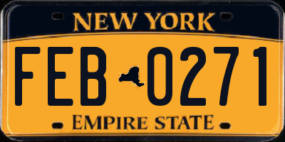 NY license plate FEB0271
