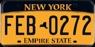 NY license plate FEB0272