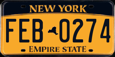 NY license plate FEB0274