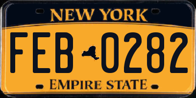 NY license plate FEB0282
