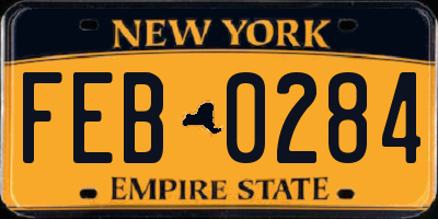 NY license plate FEB0284