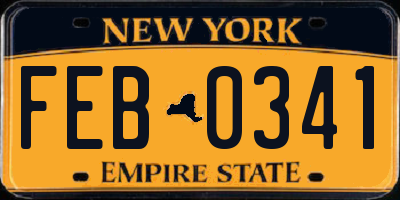 NY license plate FEB0341