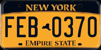 NY license plate FEB0370