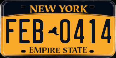 NY license plate FEB0414