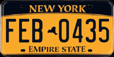 NY license plate FEB0435