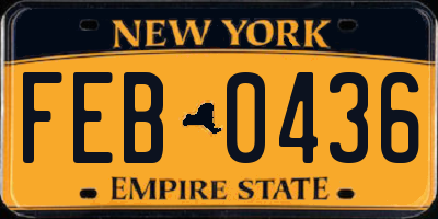 NY license plate FEB0436