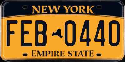 NY license plate FEB0440