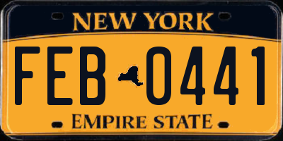 NY license plate FEB0441