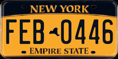 NY license plate FEB0446