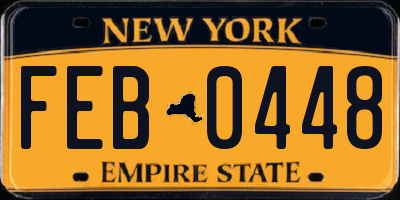 NY license plate FEB0448