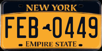 NY license plate FEB0449