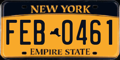 NY license plate FEB0461