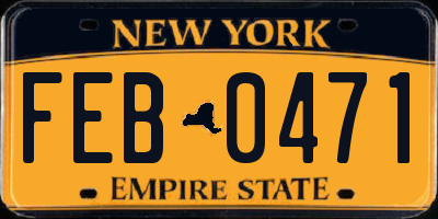 NY license plate FEB0471