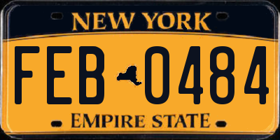 NY license plate FEB0484