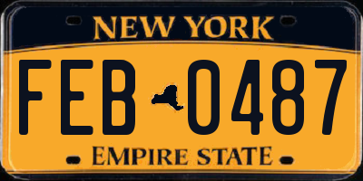 NY license plate FEB0487