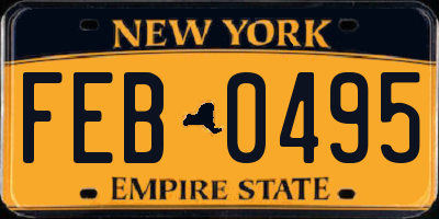 NY license plate FEB0495