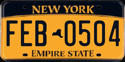 NY license plate FEB0504