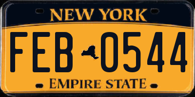 NY license plate FEB0544