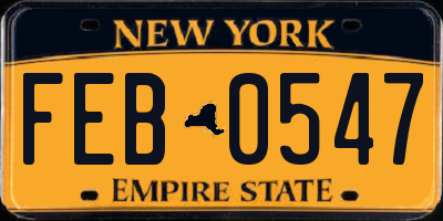 NY license plate FEB0547