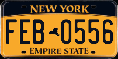 NY license plate FEB0556