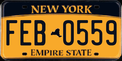 NY license plate FEB0559