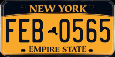 NY license plate FEB0565