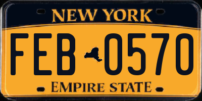 NY license plate FEB0570