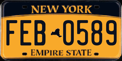NY license plate FEB0589