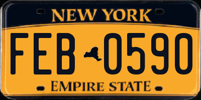 NY license plate FEB0590