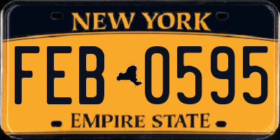 NY license plate FEB0595