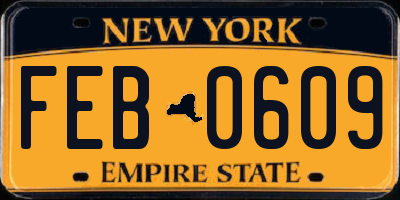 NY license plate FEB0609