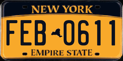 NY license plate FEB0611