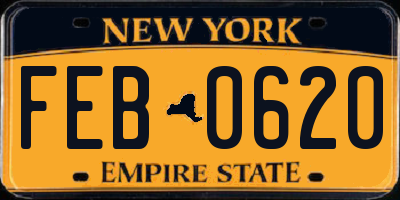 NY license plate FEB0620